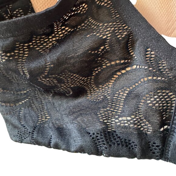 Le Mystère Bra Sz 36D Black Lace Wire Free Full Cup Coverage Bra - Picture 8 of 16